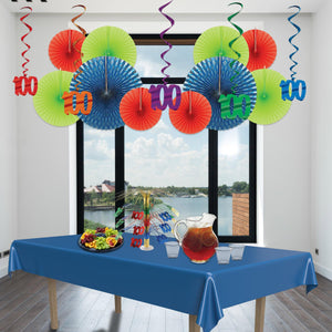 Birthday Party Supplies - '100' Whirls