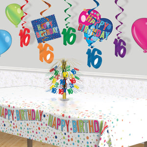 Birthday Party Supplies - '16' Whirls