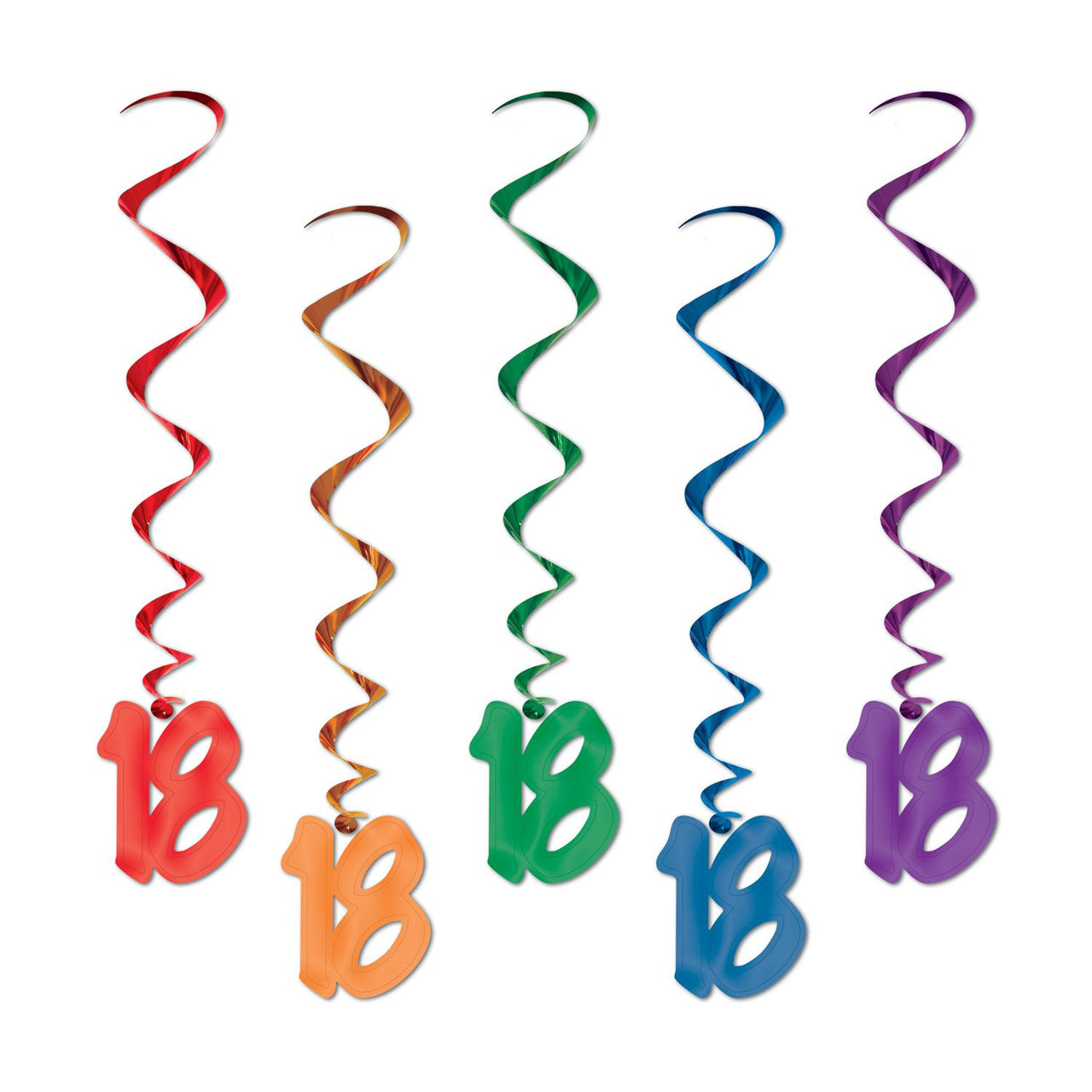 Beistle 18th Birthday Party Whirls (5/Pkg)