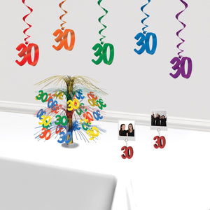 Birthday Party Supplies - '30' Whirls