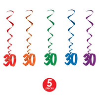 Birthday Party Supplies - '30' Whirls