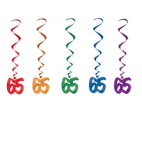 Beistle 65th Birthday Party Whirls (5/Pkg)