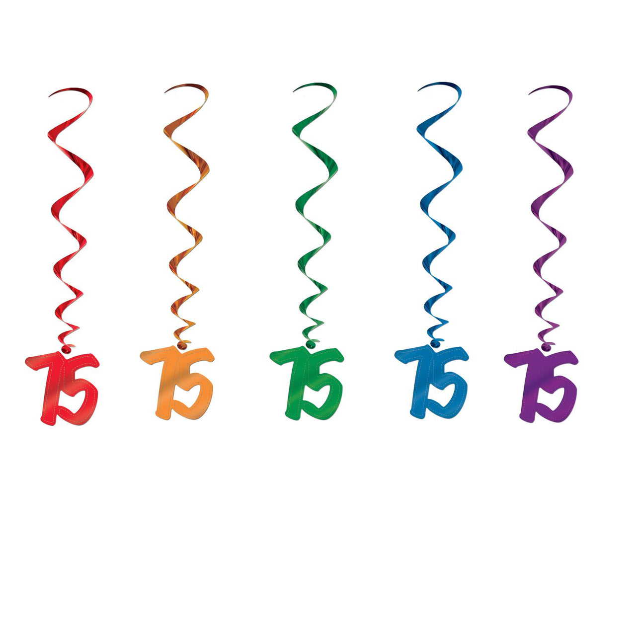 Beistle 75th Birthday Party Whirls (5/Pkg)