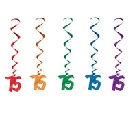 Beistle 75th Birthday Party Whirls (5/Pkg)