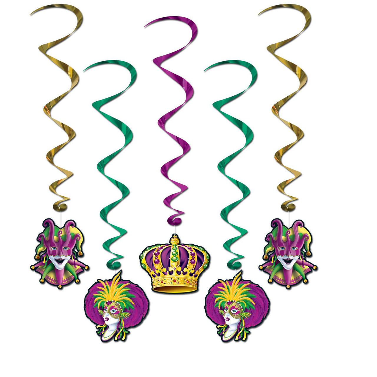 Beistle Mardi Gras Whirls (5/Pkg)