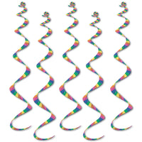 Beistle Printed Stripes Twirly Whirlys (5/Pkg)