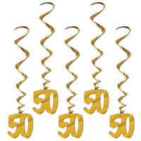 Beistle 50th Anniversary Whirls (5/Pkg)