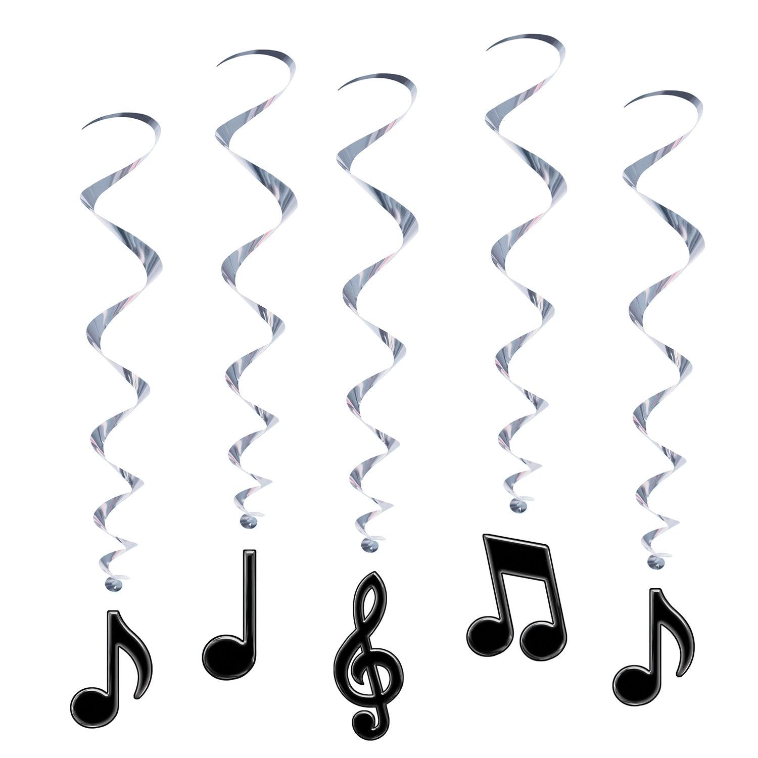 Beistle Musical Notes Party Whirls - black (5/Pkg)