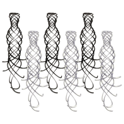 Shimmering Whirls Assorted Party black & silver (6/Pkg)