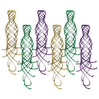 Shimmering Party Whirls Assorted gold - green - purple (6/Pkg)