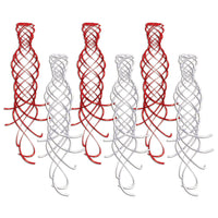 Beistle Shimmering Party Whirls Assorted red & white (6/Pkg)