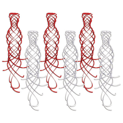 Beistle Shimmering Party Whirls Assorted red & white (6/Pkg)