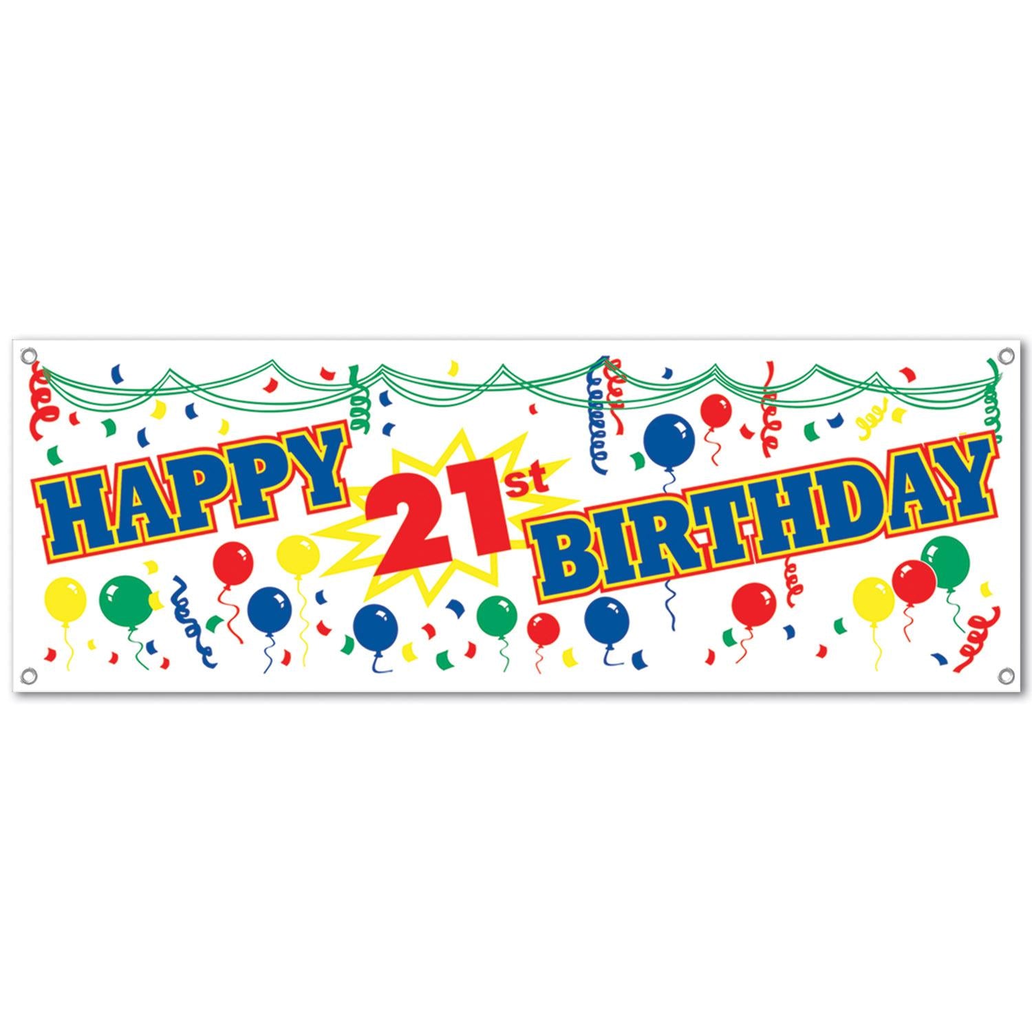 Happy 21st Birthday Party Sign Banner | Beistle – Bulk Party Supplies