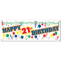 Beistle Happy 21st Birthday Party Sign Banner
