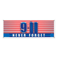 Beistle 9/11 Never Forget Party Sign Banner