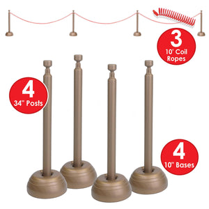 Bulk Red Rope Stanchion Set by Beistle