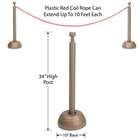 Bulk Red Rope Stanchion Set by Beistle