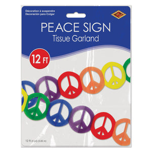 Bulk Peace Sign Garland 70's Theme (Case of 12) by Beistle