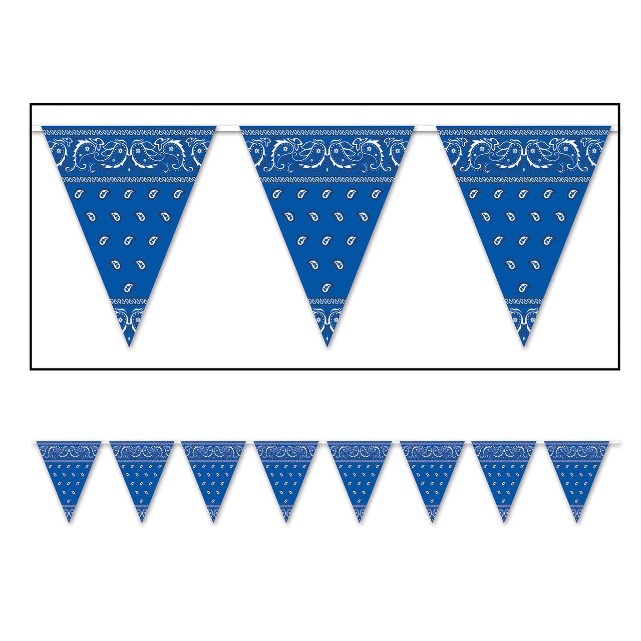Beistle Blue Bandana Party Pennant Banner
