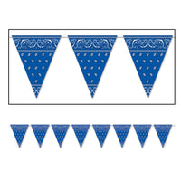 Beistle Blue Bandana Party Pennant Banner