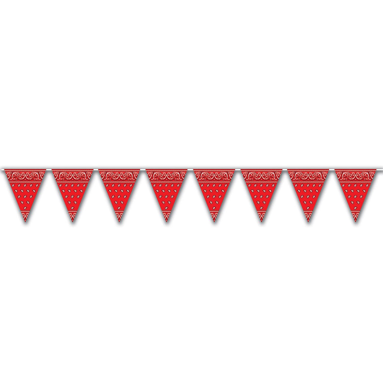 Beistle Red Bandana Party Pennant Banner