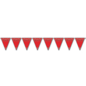 Beistle Red Bandana Party Pennant Banner