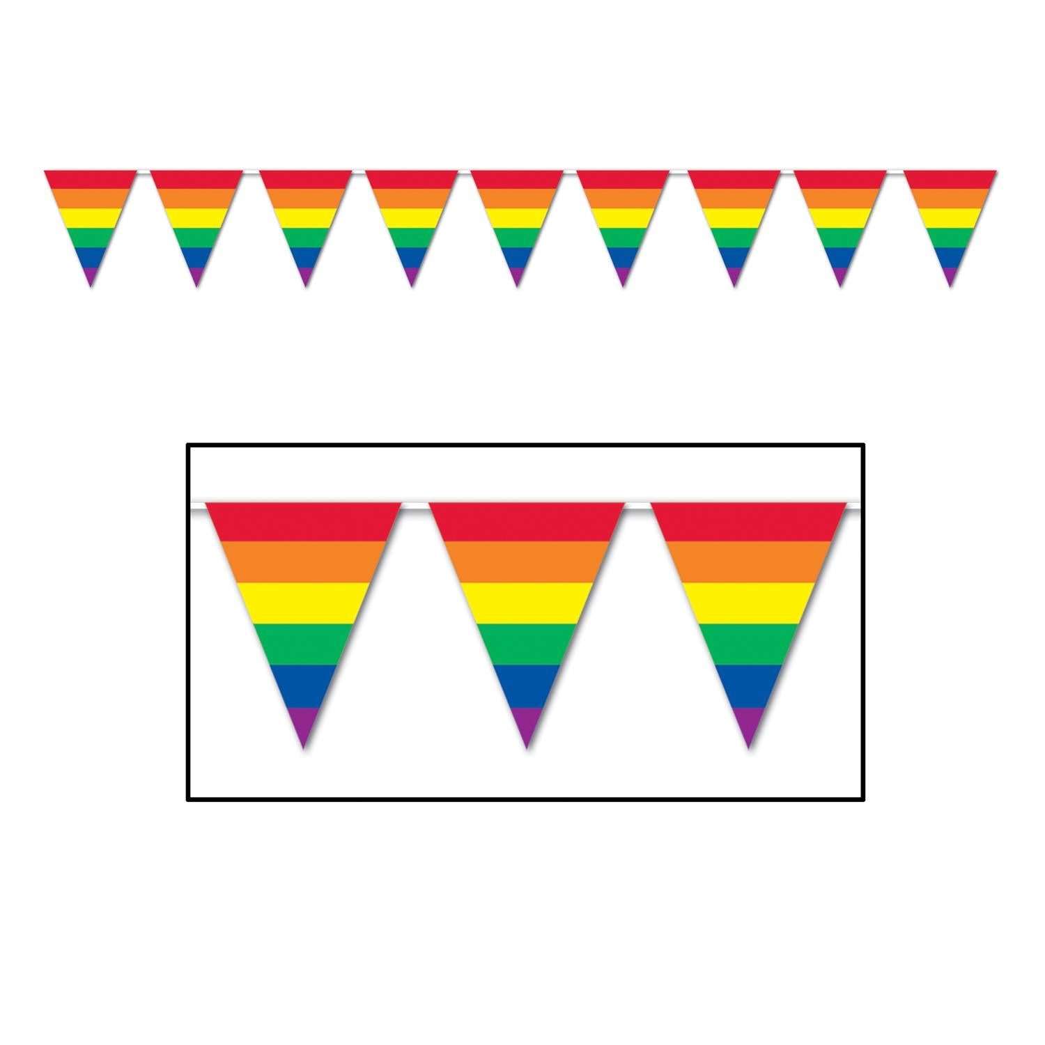 12 ft. Beistle Rainbow Stripes Party Pennant Banner