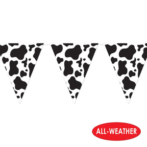 Bulk Cow Print Pennant Banner (Case of 12) by Beistle