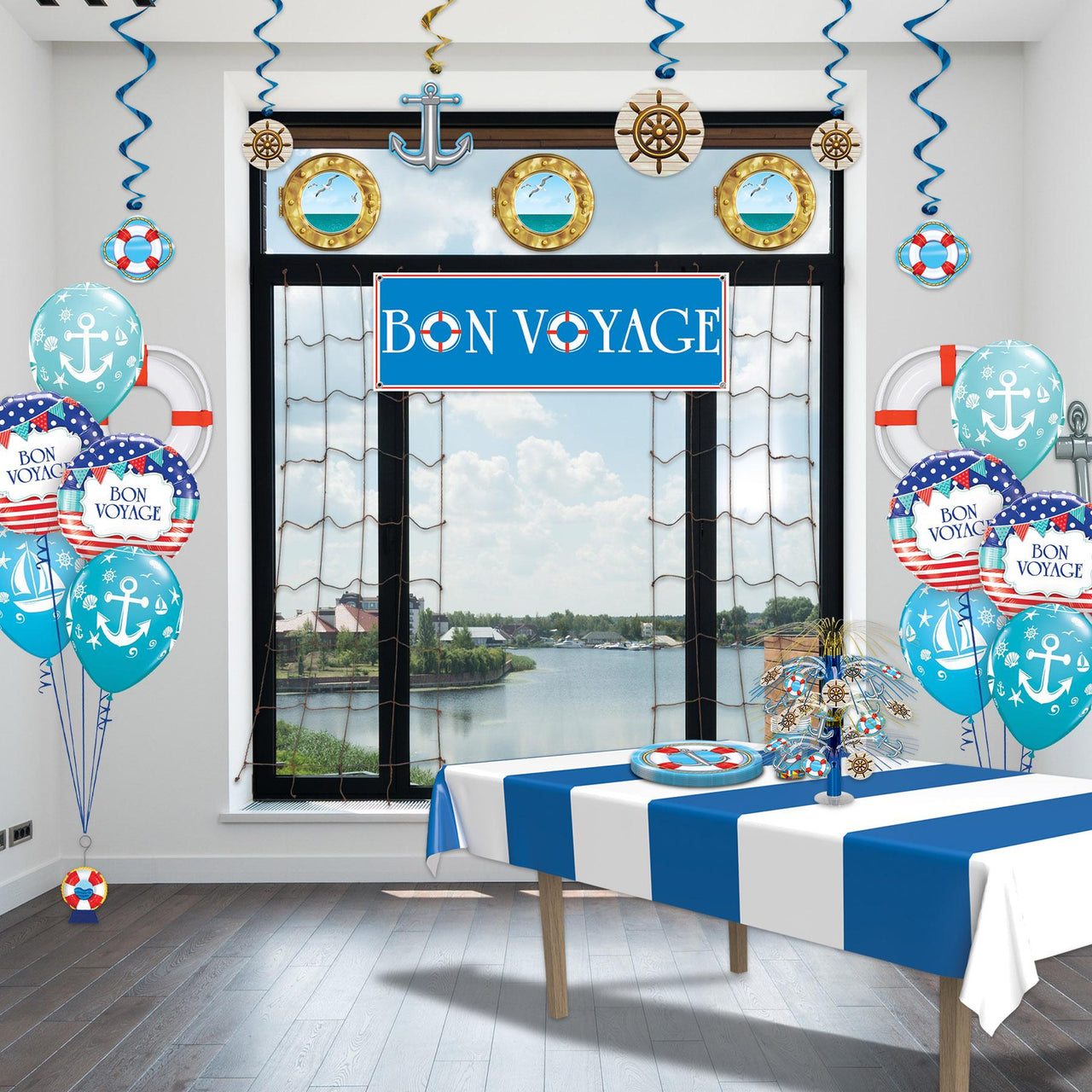 Beistle Cruise Ship Porthole Peel 'N Place Clings (Pack of 12) - Nautical Party Theme