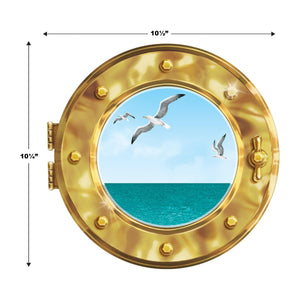 Beistle Cruise Ship Porthole Peel 'N Place Clings (Pack of 12) - Nautical Party Theme
