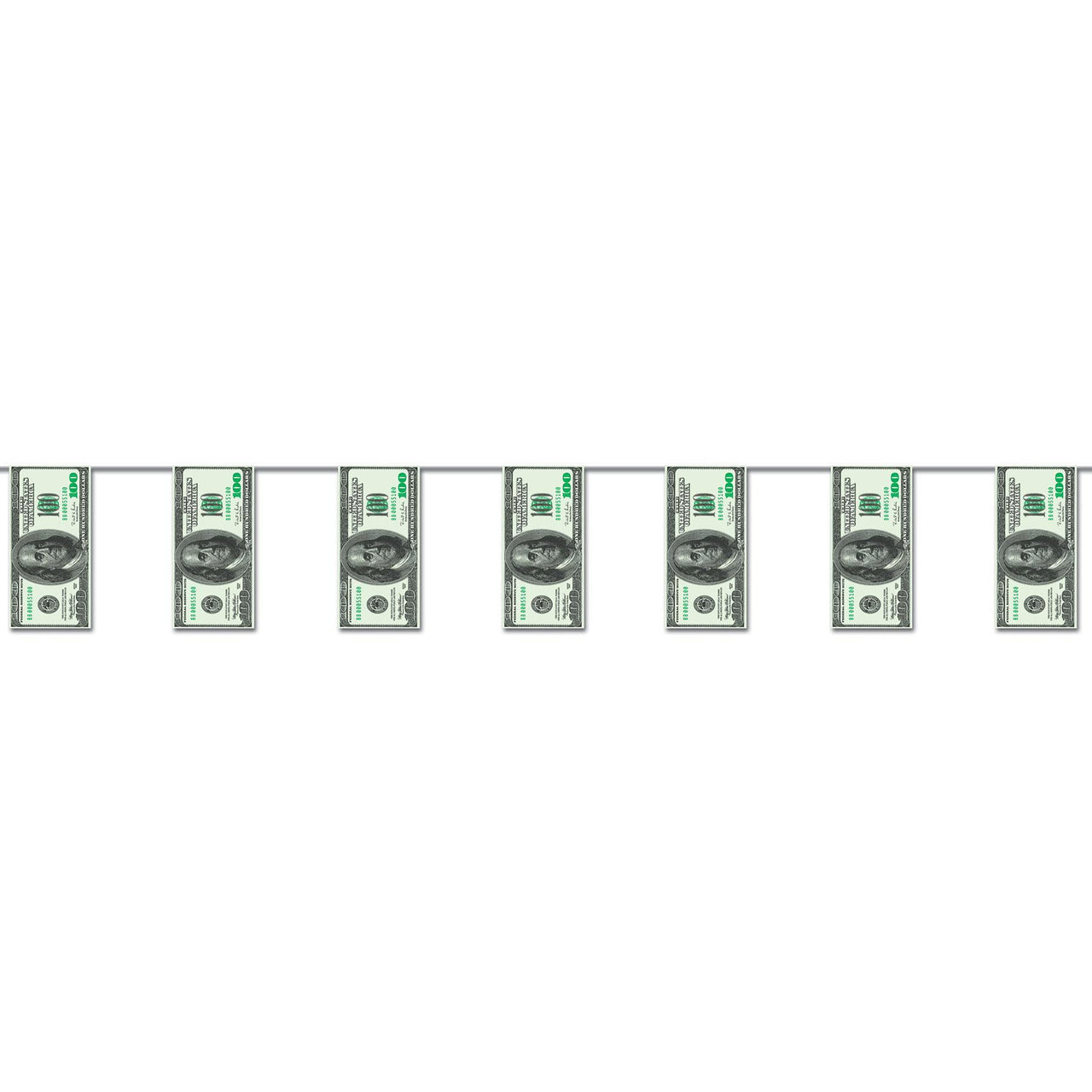 Beistle $100 Bill Pennant Party Banner