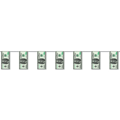 Beistle $100 Bill Pennant Party Banner