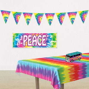 Tie-Dyed Pennant Banner (Case of 12) Sold in Bulk
