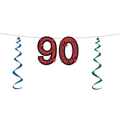 Beistle 90th Birthday Party Glittered Streamer