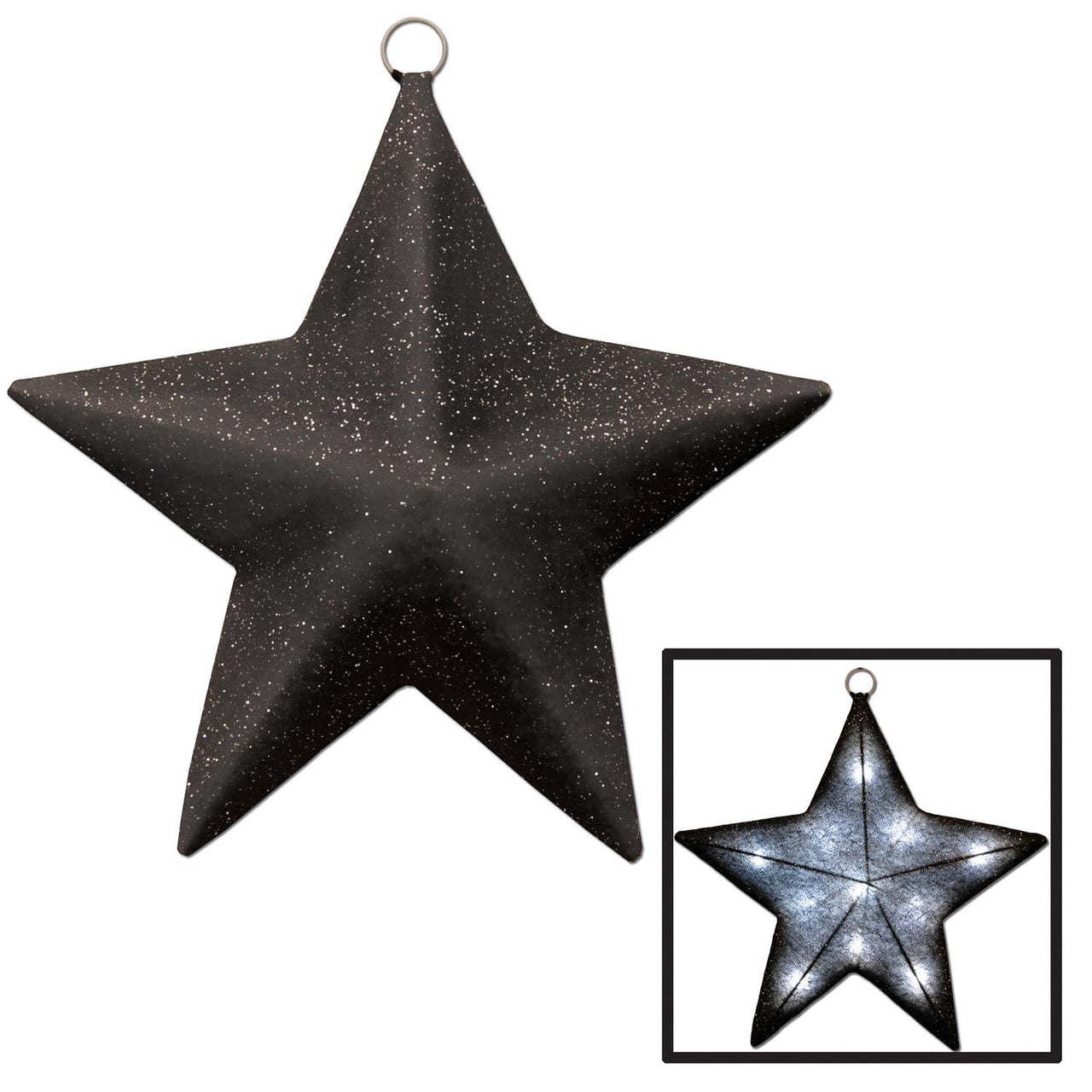 Beistle Light-Up Sparkle Party Star- Black