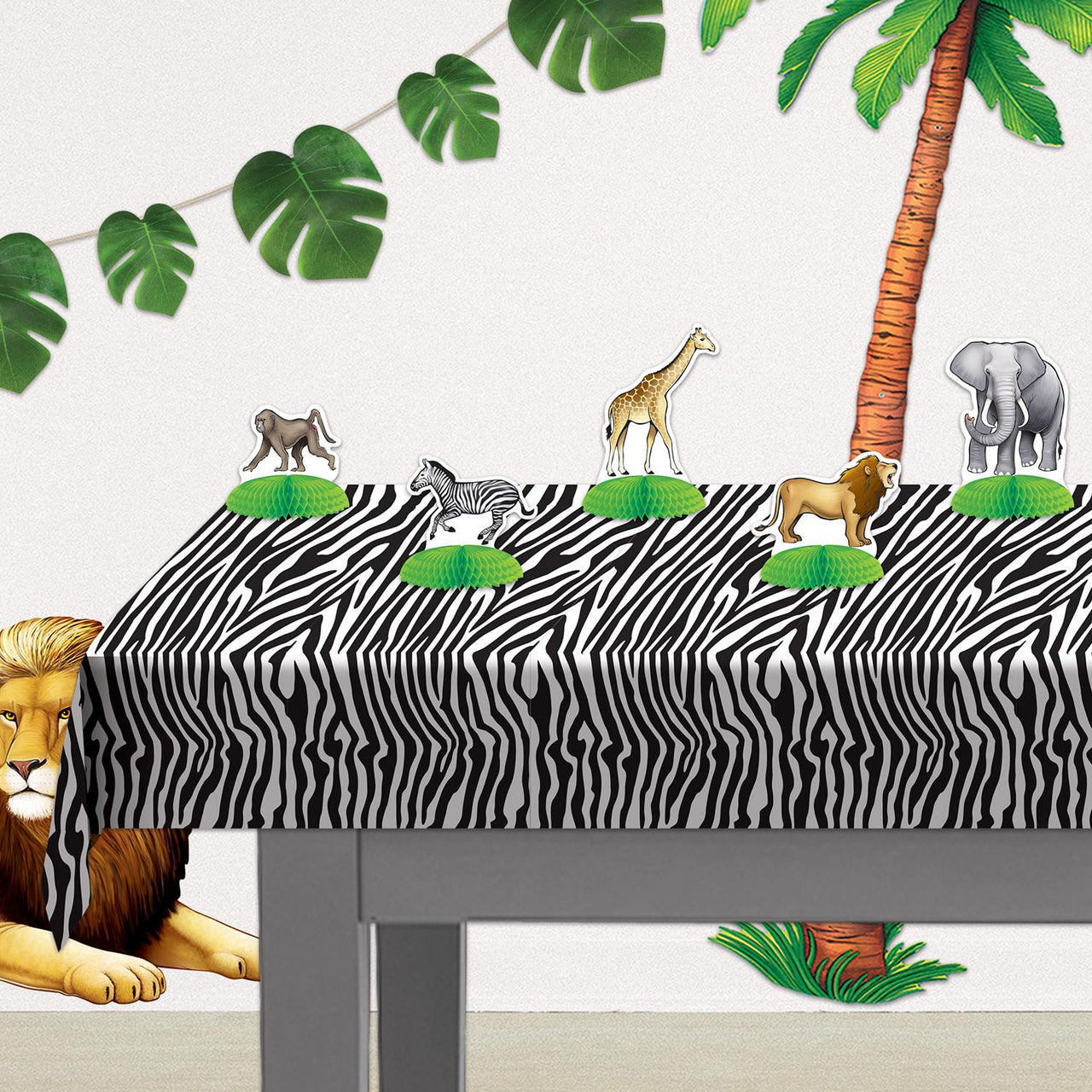 Bulk Zebra Print Tablecover (Case of 12) by Beistle