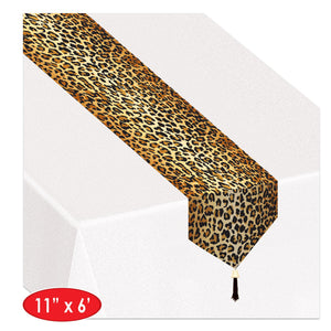 Bulk Printed Leopard Print Paper Table Runner (Case of 12) by Beistle