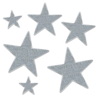 Beistle Glittered Foil Star Party Cutouts - silver (6/Pkg)