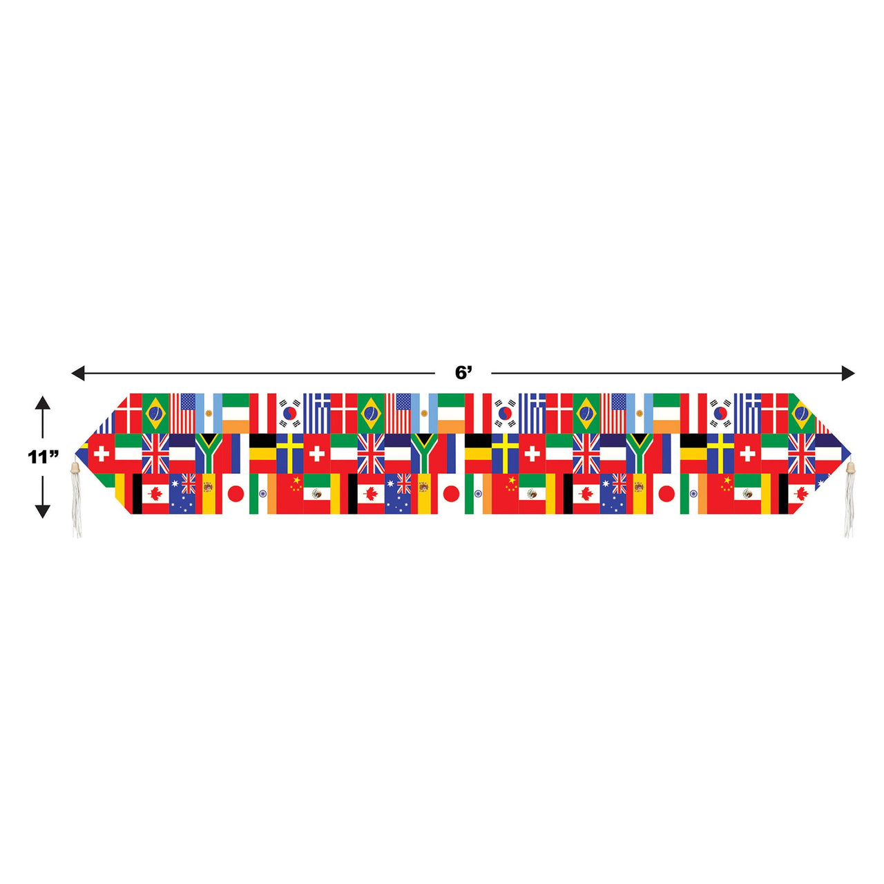 Printed International Flag Table Runner