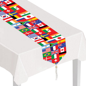 Beistle Printed International Flag Party Table Runner