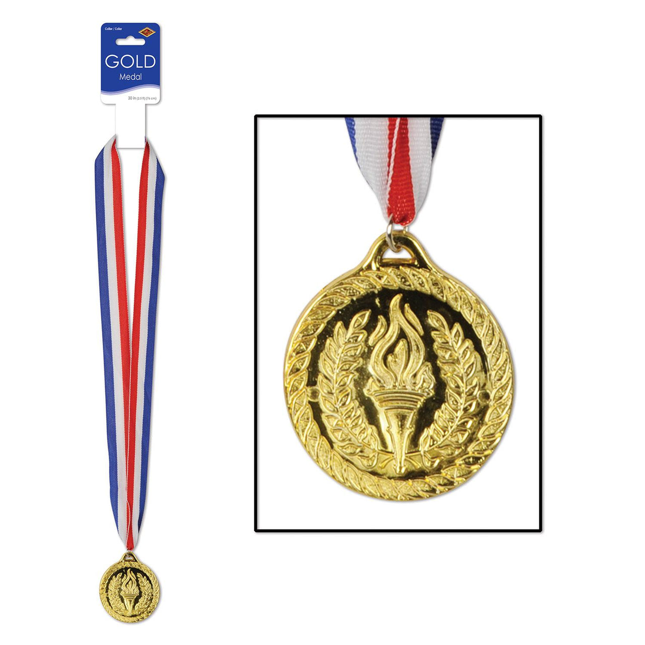 Beistle Gold Medal with Ribbon (2 Inch)