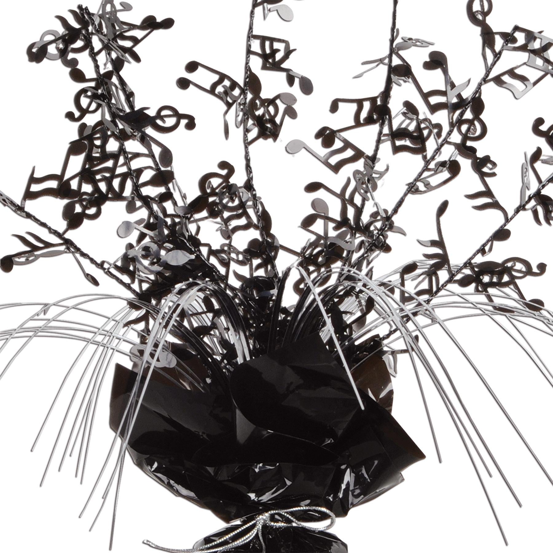 Musical Notes Gleam 'N Spray Party Centerpiece - black & silver