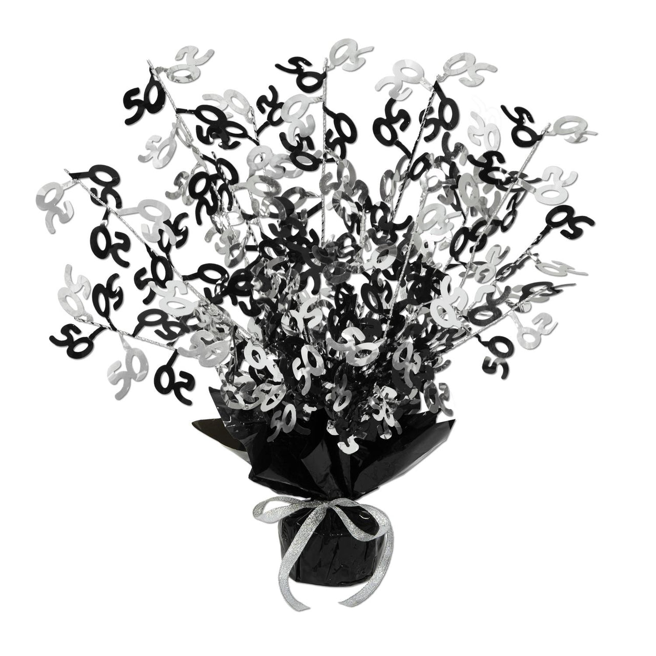 50th Birthday Party Gleam 'N Burst Centerpiece - black