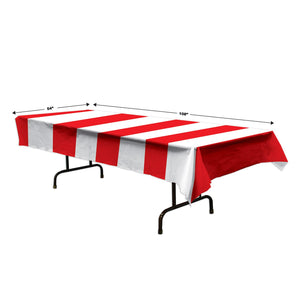 Bulk Red & White Stripes Tablecover (Case of 12) by Beistle
