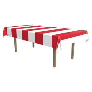 Beistle Red & White Stripes Party Tablecover