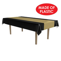 Bulk Tinseltown Theme Party Black & Gold Tablecover (Case of 12) by Beistle