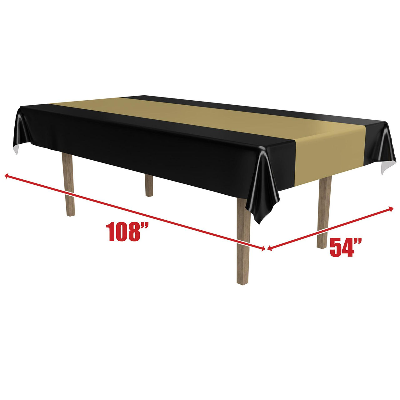 Bulk Tinseltown Theme Party Black & Gold Tablecover (Case of 12) by Beistle