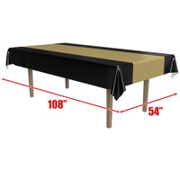 Bulk Tinseltown Theme Party Black & Gold Tablecover (Case of 12) by Beistle