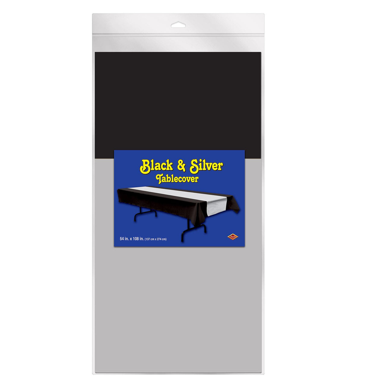 Bulk Tinseltown Theme Party Black & Silver Tablecover (Case of 12) by Beistle