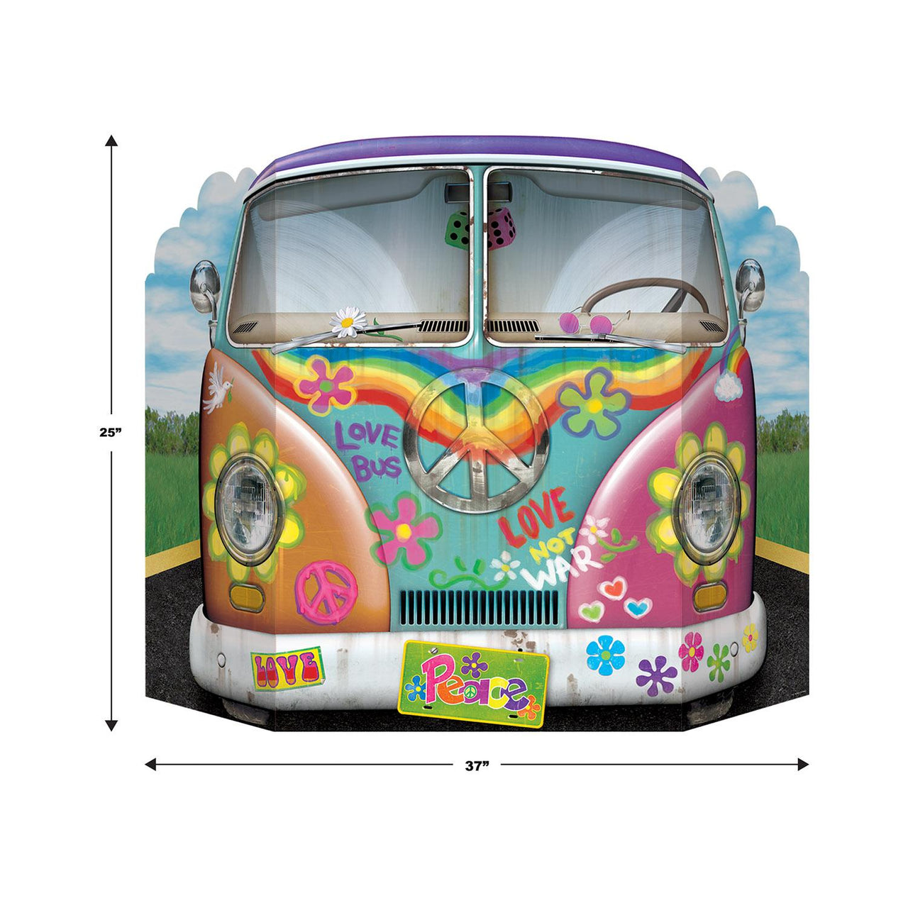 Party Supplies - Hippie Bus Photo Prop (Case of 6)